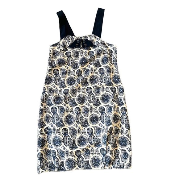 Jeffrey Monteiro Retro Mod Style Jacquard Dress with Button Accents Size 4 - Picture 1 of 15